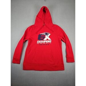 New England Patriots Hoodie Women's XL Red Pullover 6X NFL Champions Fanatics